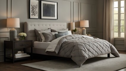Tranquil Bedroom Space Featuring a Plush Bed and Natural Light