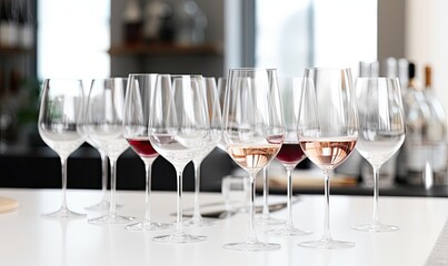 A Soothing Symphony of Stemware on Serene Countertop