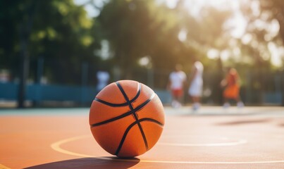 Basketball on Top of Basketball Court