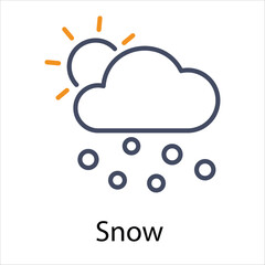 Snow  Icon vector, Such Line sign as autumn, Submission of autumn icons. Vector Computer Isolated Pictograms for Web on White Background Editable Stroke stock illustration