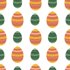 Seamless Easter pattern. Easter eggs. Vector illustration for packaging, background, wrapping paper.