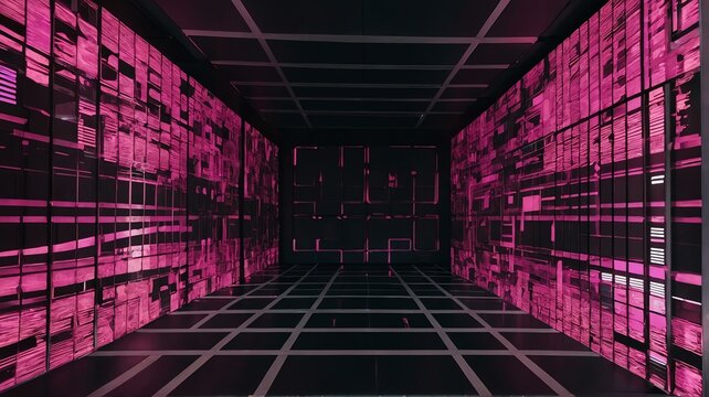 Abstract pink theme futuristic fade computer technology business background from Generative AI