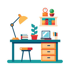 Desk cute object vector EPS