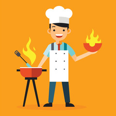 Griller cute object vector EPS