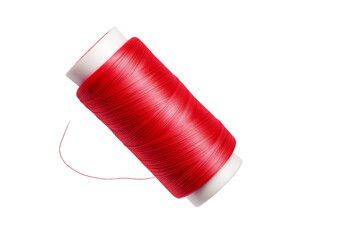 red and white thread, Isolated on transparent PNG background, Generative ai - Powered by Adobe