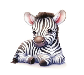 Funny baby zebra. Baby Zebra. African animals. Safari. Illustration