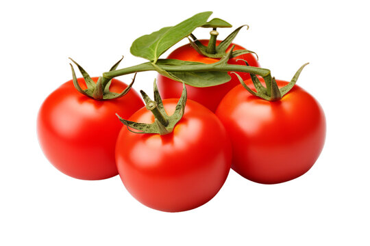 illustration of red tomatoes, Isolated on transparent PNG background, Generative ai