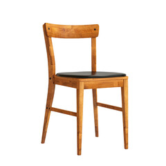 wooden chair isolated on a white background with clipping path.