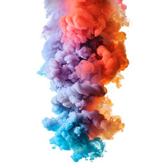Obraz premium multicolored smoke isolated on a white background with clipping path.