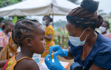 In a moment of care, a nurse prepares to give a vaccine to a child, showcasing the importance of pediatric healthcare services.