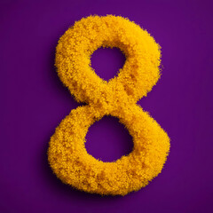 Obraz premium The beautiful number is eight. International Women's Day. March 8th. spring holiday. artificial intelligence generator, AI, neural network image. background for the design.