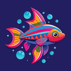 Neon Tetras cute pet vector EPS
