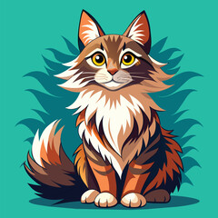 Maine Coons cute pet vector EPS