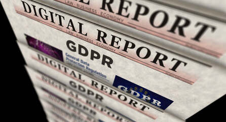 Obraz premium GDPR newspaper printing media