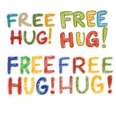 hand drawn Free Hugs