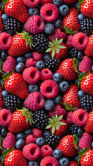  Fruit pattern of colorful berries.