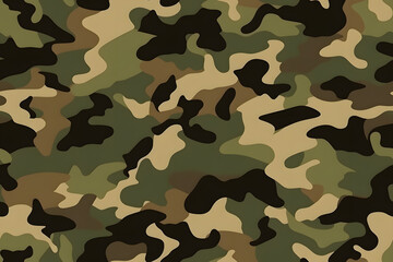 Fototapeta premium Camouflage seamless pattern, military fabric background texture