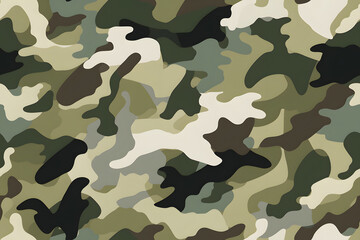 Fototapeta premium Camouflage seamless pattern, military fabric background texture