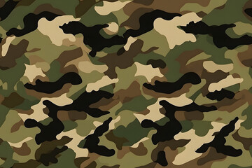 Fototapeta premium Camouflage seamless pattern, military fabric background texture