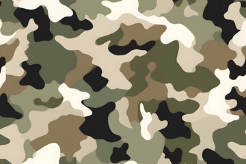 Naklejka premium Camouflage seamless pattern, military fabric background texture