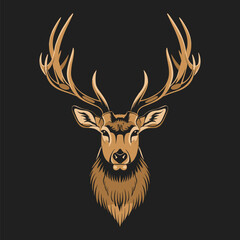 Flat modern logo Deer vector icon illustration