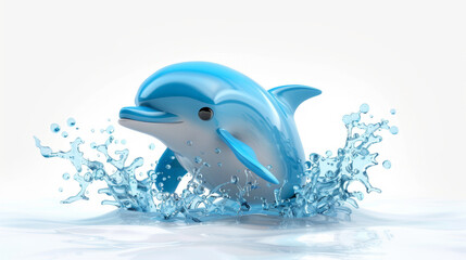 3d dolphin on white background