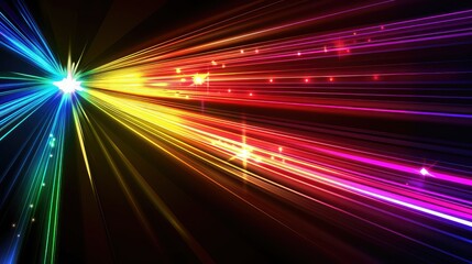 Fototapeta premium Colorful laserlights on black background.