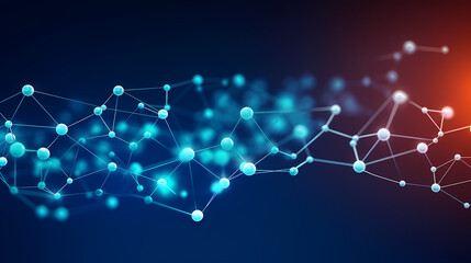 Digital technology hexagon cyber security concept, blue technology background