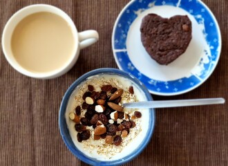 healthy tasty breakfast and coffee