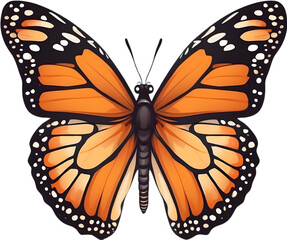 Bright Butterfly Illustration on White Backgrounds