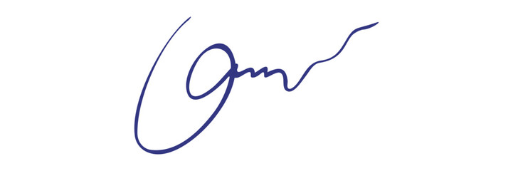 Fake personal signatures. Hand written, blue ink. Vector - obrazy, fototapety, plakaty