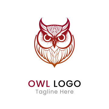 minimalist Modern owl logo vector design template