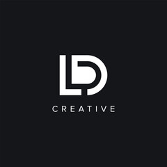 Alphabet Letters LD DL Creative Logo Initial Based Monogram Vector Icon.