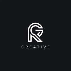 Alphabet Letters RG GR Creative Logo Initial Based Monogram Vector Icon