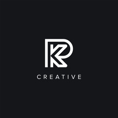 Alphabet Letters RK KR Creative Logo Initial Based Monogram Vector Icon.