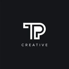 Alphabet Letters TP PT Creative Logo Initial Based Monogram Vector Icon.