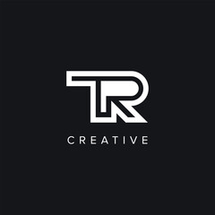 Alphabet Letters TR RT Creative Logo Initial Based Monogram Vector Icon.