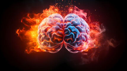 3D rendering of the brain, exploring how the brain affects creative thinking