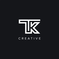 Alphabet Letters TK KT Creative Logo Initial Based Monogram Vector Icon.