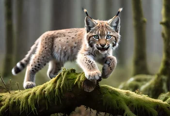 Wandaufkleber lynx on the rock © Aqsa