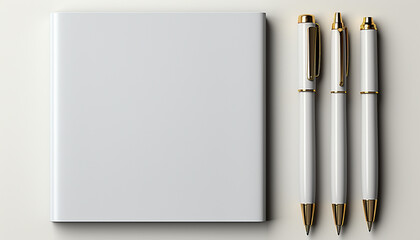 Blank paper on desk, pen ready for business document generated by AI