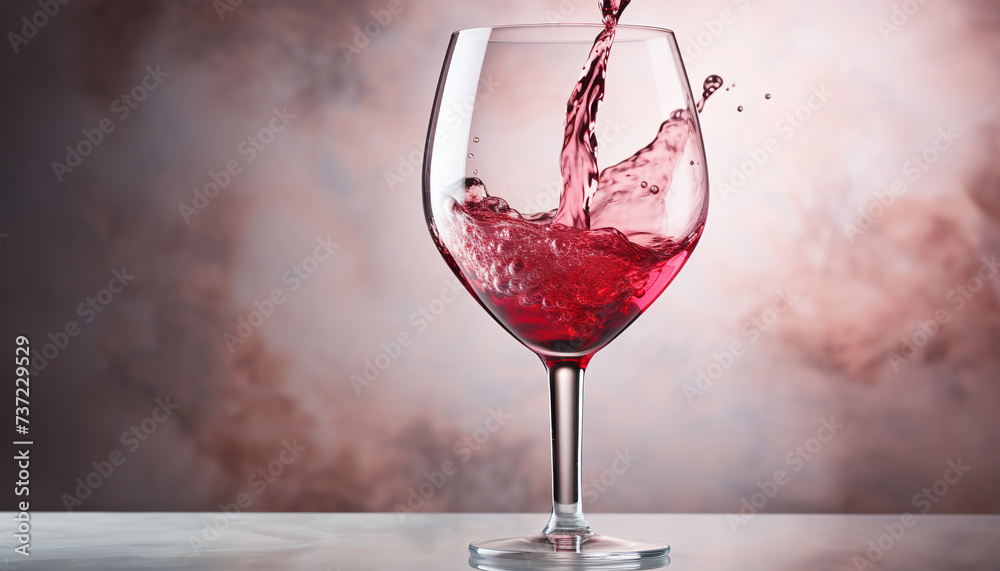 Sticker pouring red wine into a wineglass, creating a luxurious celebration generated by ai