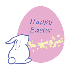 イースターの卵とウサギのイラスト