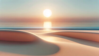 Fototapeta na wymiar Serenity Dunes: A Calm Pastel Sunrise Over Gentle Hills