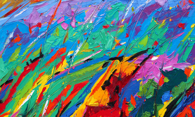 Hand draw painting abstract art background colors texture design illustration.