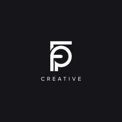 Alphabet Letters FP PF Creative Logo Initial Based Monogram Vector Icon.
