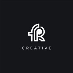 Alphabet Letters FR RF Creative Logo Initial Based Monogram Vector Icon