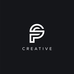 Alphabet Letters FS SF Creative Logo Initial Based Monogram Vector Icon