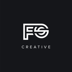 Alphabet Letters FS SF Creative Logo Initial Based Monogram Vector Icon