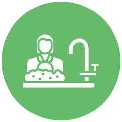Woman Washing Dishes Icon